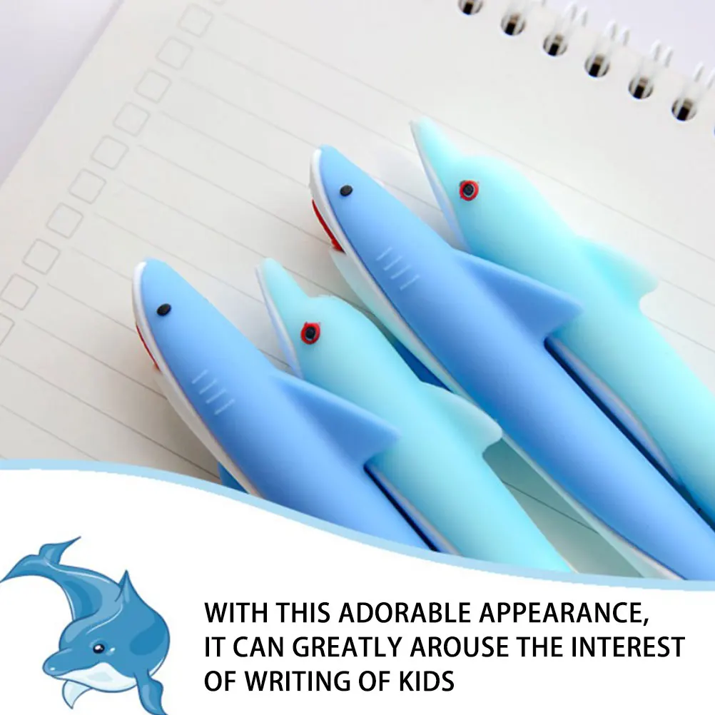 

12 Pcs Dolphin-shaped Gel Pens Cute Creative Design School Supplies Kids Writing Stationery Gifts Plastic Office Use