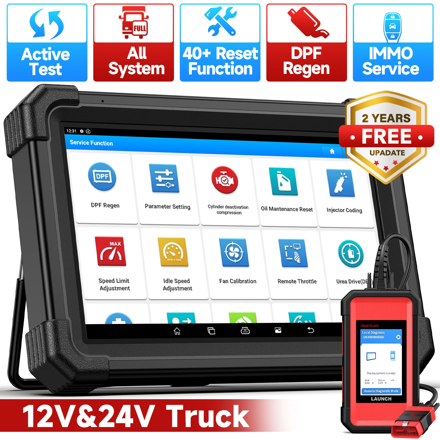 

Launch X431 V+ SmartLink HD Heavy Duty Truck Scanner IMMO Двунаправленное кодирование ЭБУ Все системы EOBD OBD2 Автомобильный диагностический инструмент
