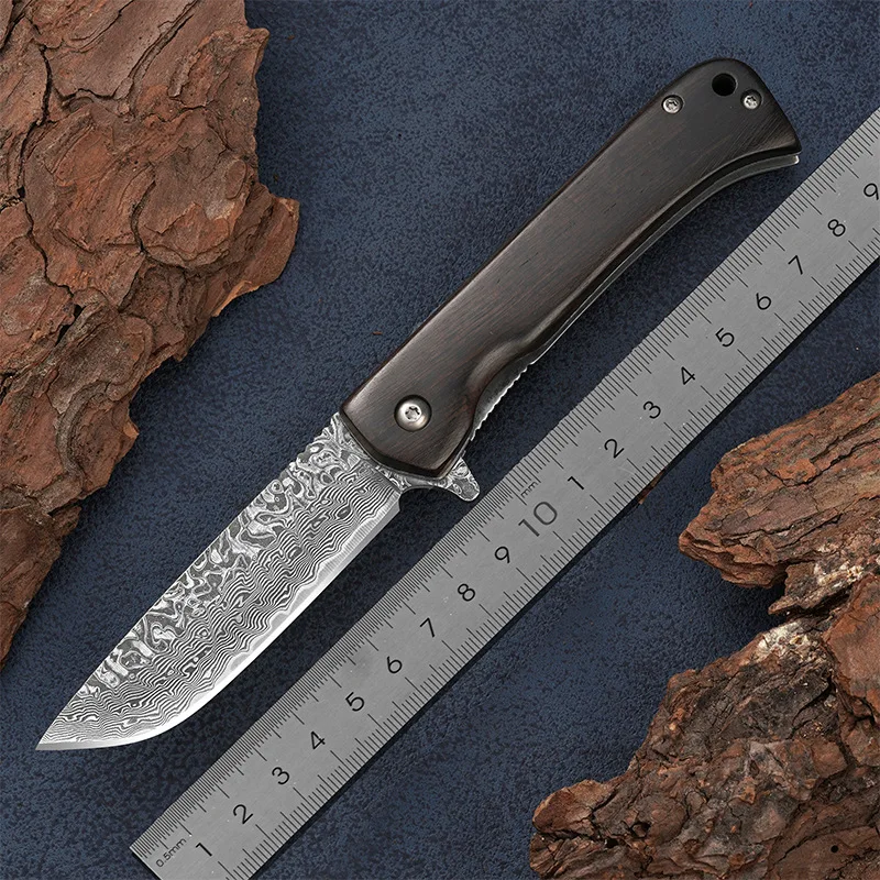 

Складной нож из дамасской стали для кемпинга, многофункциональный портативный нож из нержавеющей стали высокой твердости для фруктов
