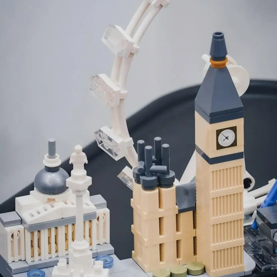 ロンドンの建築文化 21034 ビルディングブロックセット クリスマスギフトに最適 レゴエド粒子と互換性あり、468個。