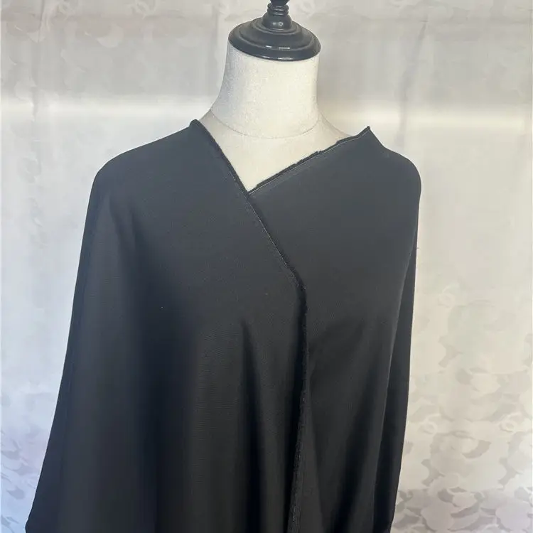 

Limited 44Momme Pure Black Heavy Joe Silk Wool Autumn Suit Trench Coat Width Fabric Textile