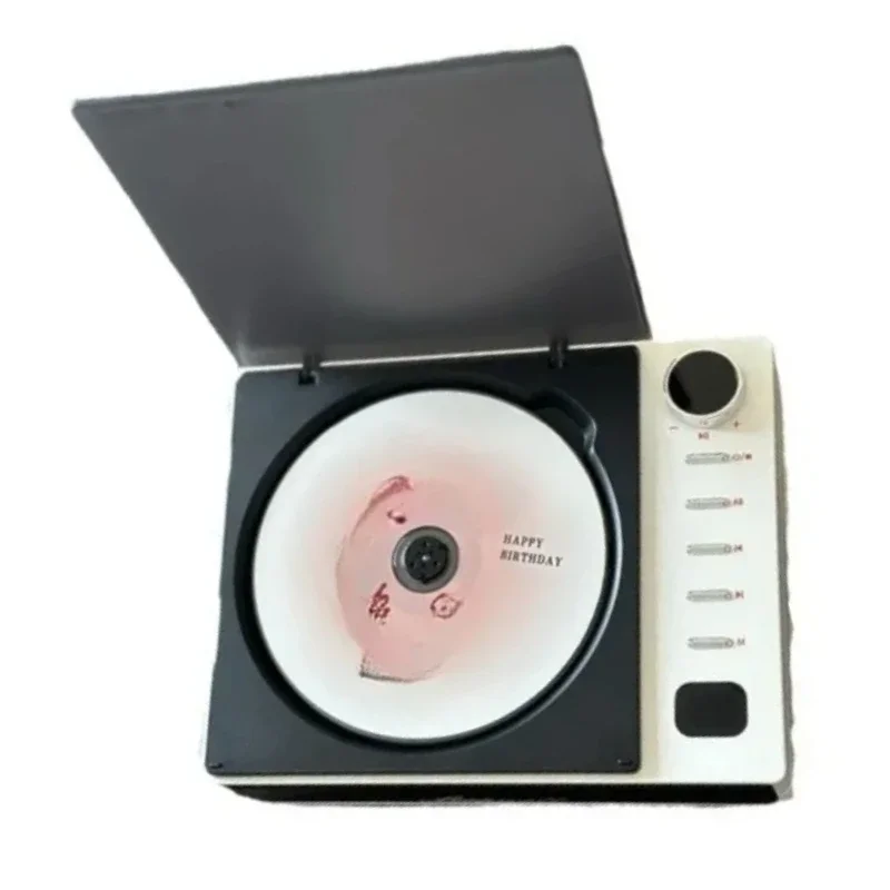 Multifunctional retro cd player screen portable bluetooth speaker high fidelity album player gift