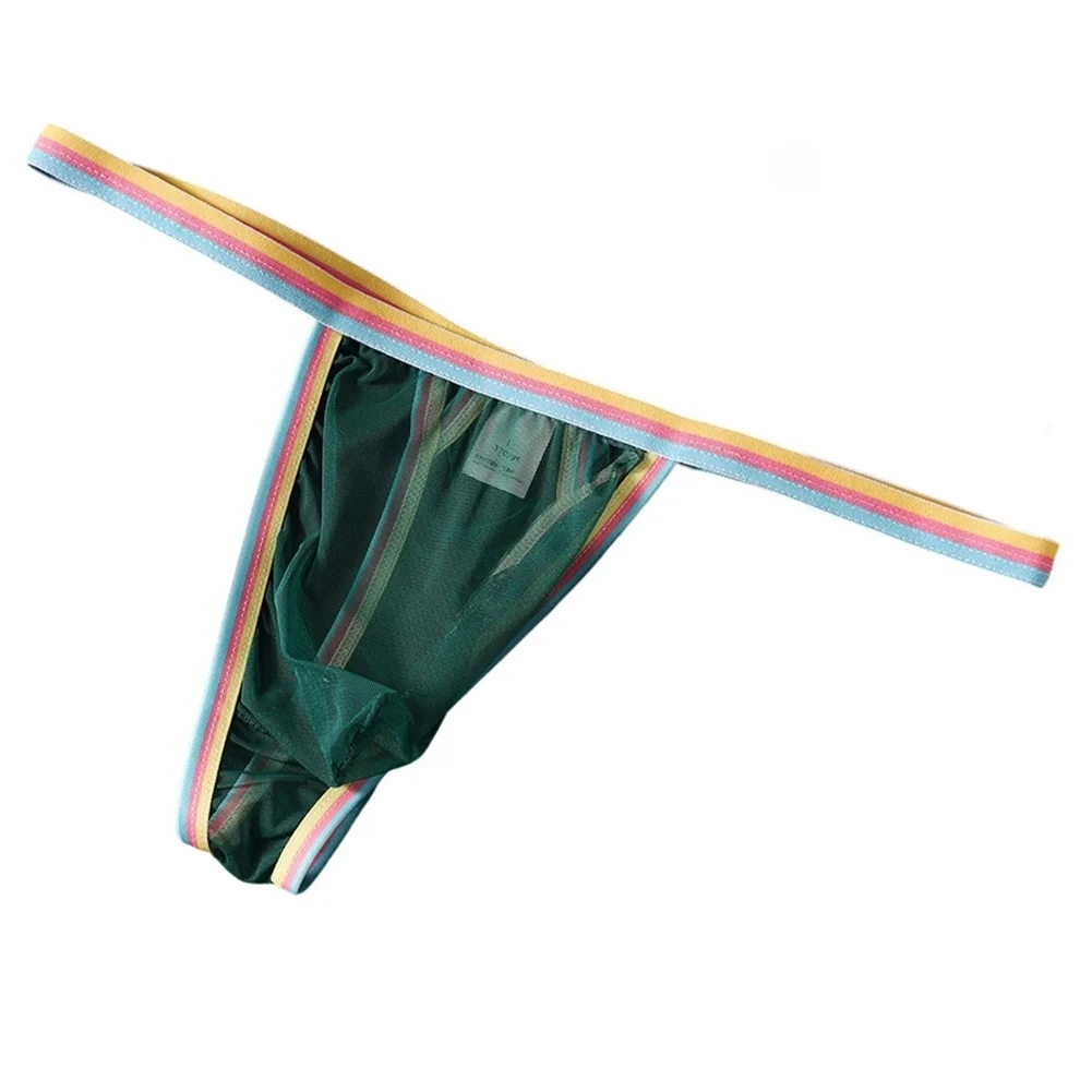 

Men's Sexy T-Back Thong Underwear, Ultra-Thin 20D Sheer Mesh Fabric, U-Convex Pouch & Low-Rise Slim Fit for Trendy Intimate Wear