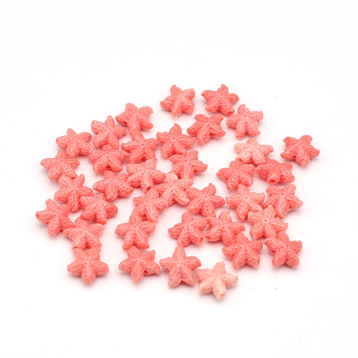 10PC Pink Starfish Synthetic Coral Beads Natural Stone Coral Loose Spacer Beads for Handmade Jewelry Making DIY Bracelet Earring