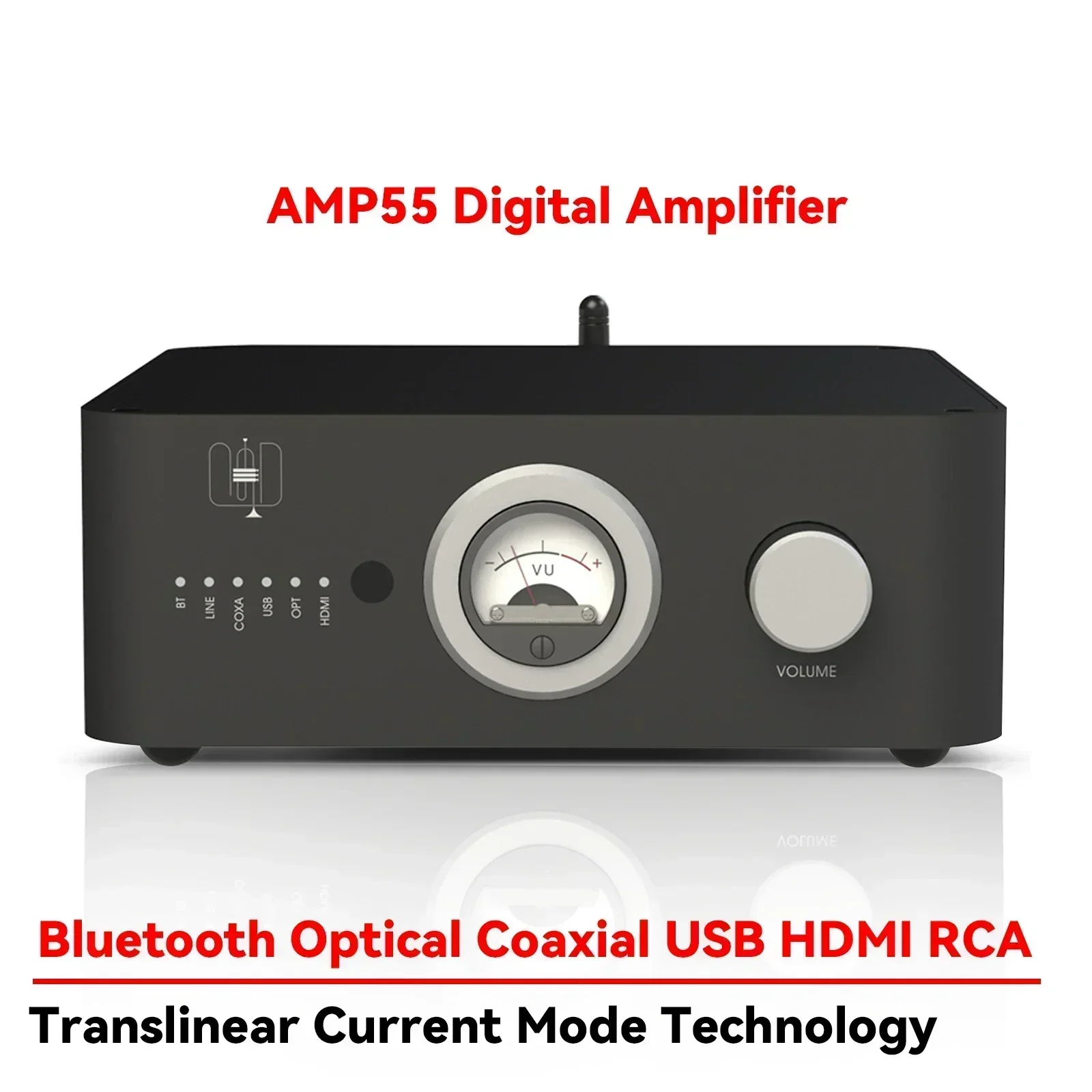 

AMXEKR AMP55 Hifi fever Bluetooth mini home desktop audio amplifier HDMI/USBUSB lossless music decoding digital player 70W*2
