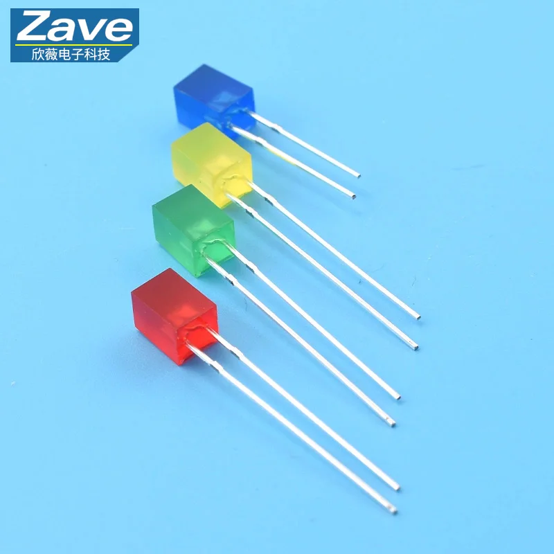 557 Square Light-Emitting Diode (LED), 5×5×7mm Square Through-Hole Power LED Indicator Light