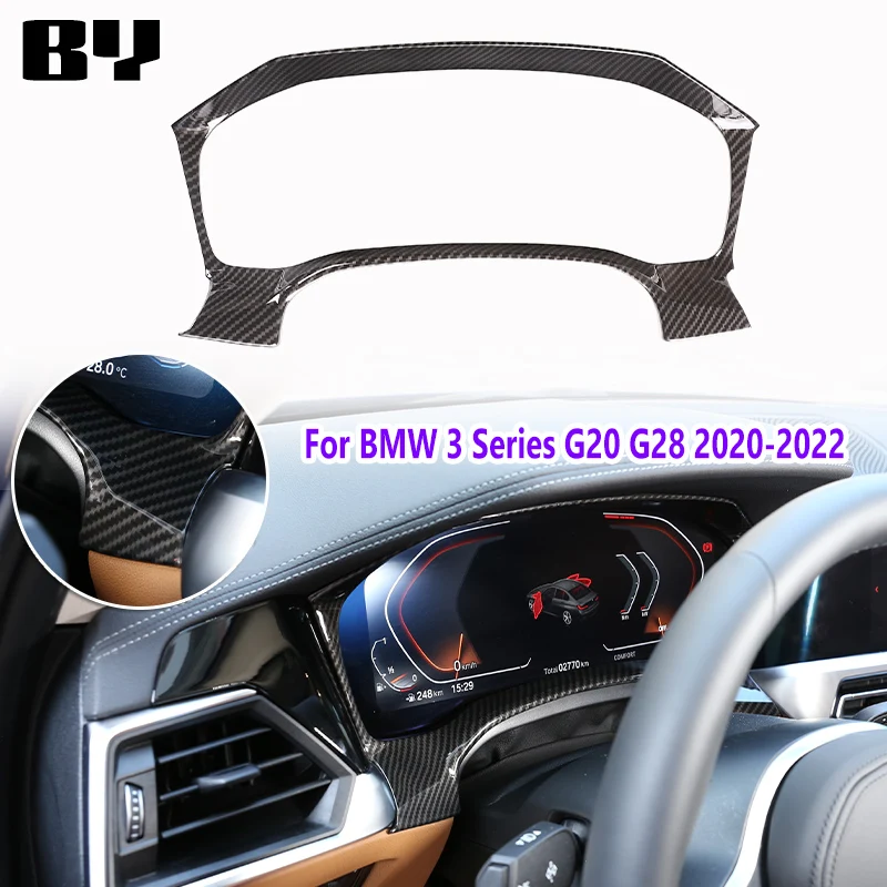 لوحة تحكم مركزية من ألياف الكربون ABS ، ملصقات إطار الشاشة ، إكسسوارات السيارة ، سلسلة BMW 3 ، G20 ، G28 ،-من