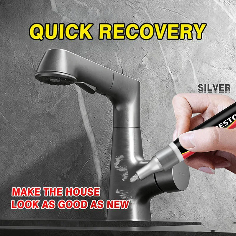 Metal Scratch Repair Pen - Black, Gold, Silver, Suitable for Faucets, Door Handles, Shower Heads - Metal Surface Scratch Filler