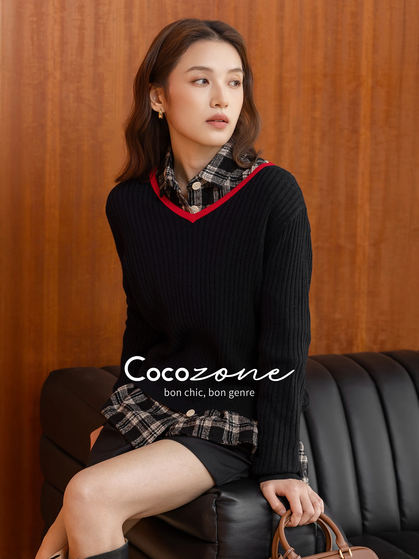 

Женский вязаный кардиган с V-образным вырезом из шерсти и кашемира, в стиле колор-блок, базовый слой, свитер на весну, стандартный крой