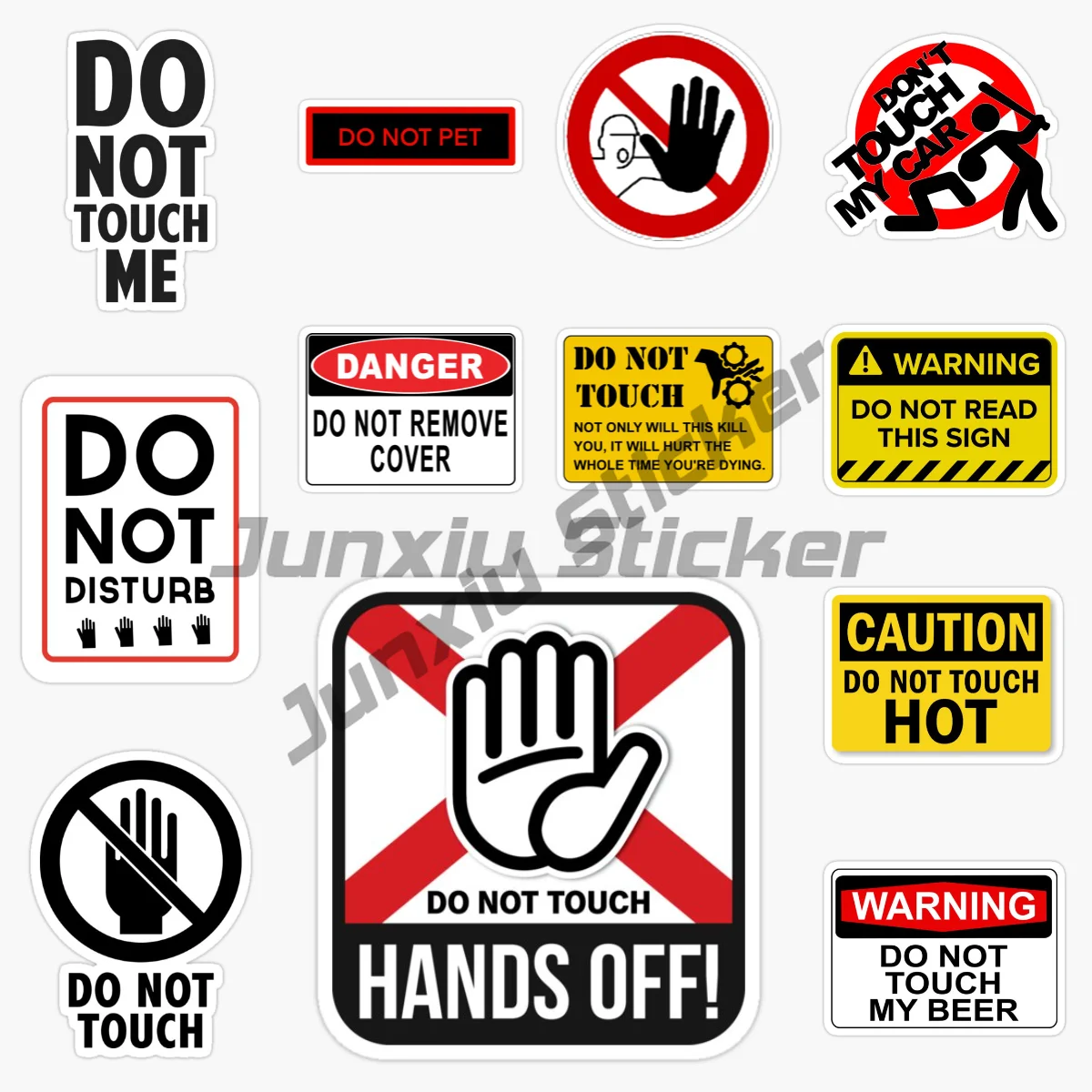 

DO NOT TOUCH Notice PVC Sticker Vinyl Self-adhesive Decal Warning Sign Sticker Premium Quality Anime Car Accessories Decals