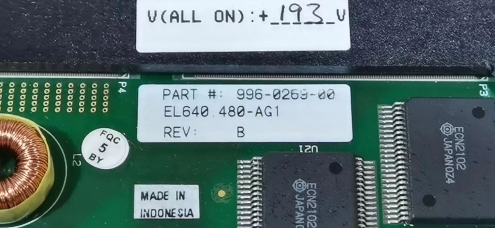 EL640.480-AG1 REV BLCD display screen