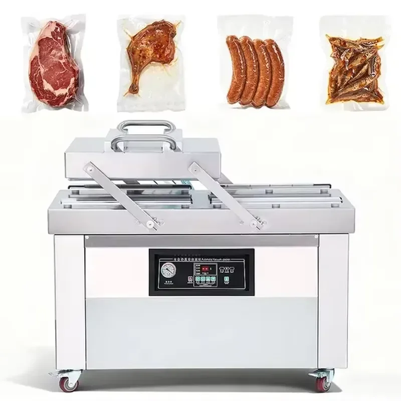 Meat Vacuum Packing Machine 900W 400mm Seal Bar Oil Resistant Automatic for Butcher Plant Supplier