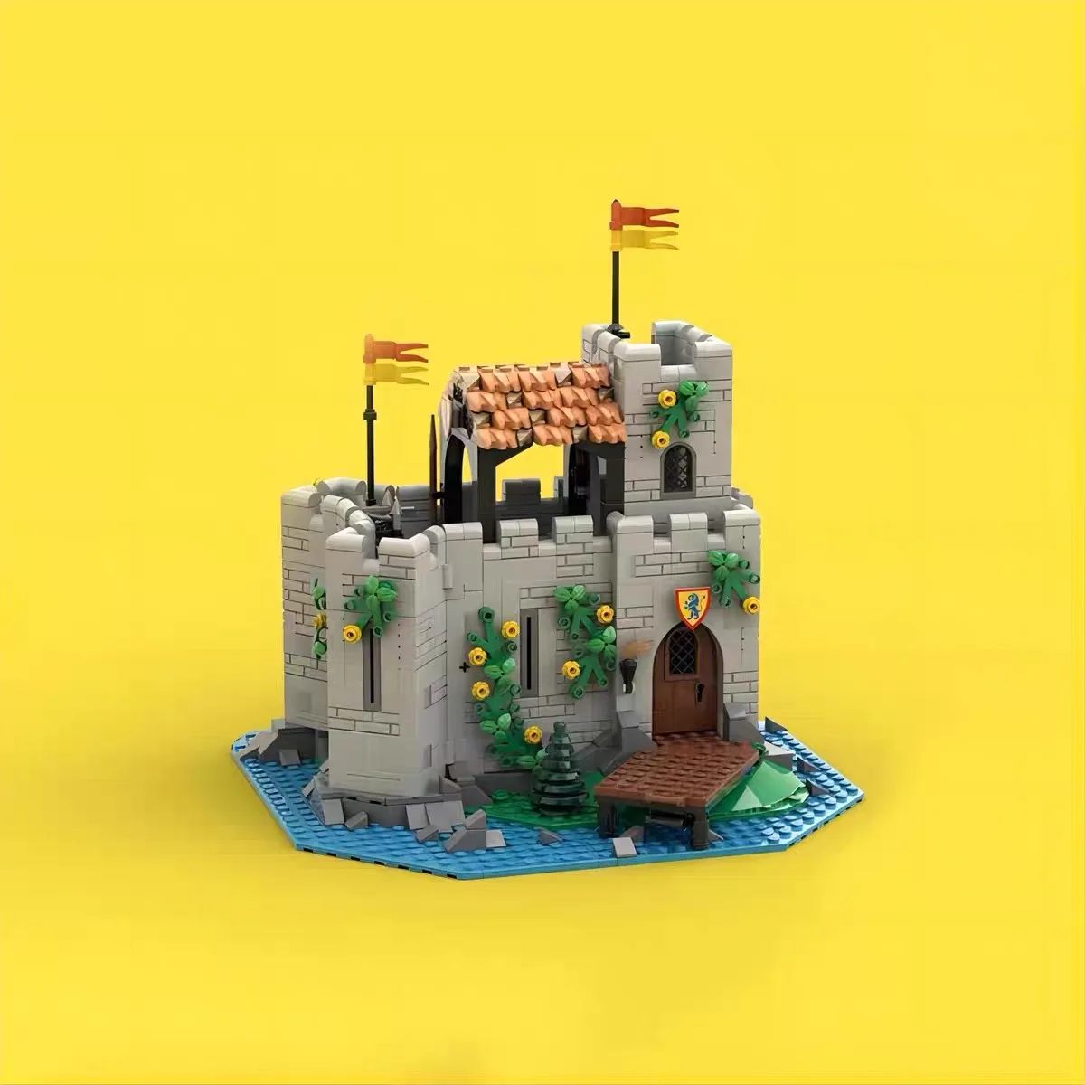 

MOC Medieval Architecture Scene Pirate Lion Knight Outpost Castle Model Building Blocks DIY Assembly Kids Toys Holiday Gifts