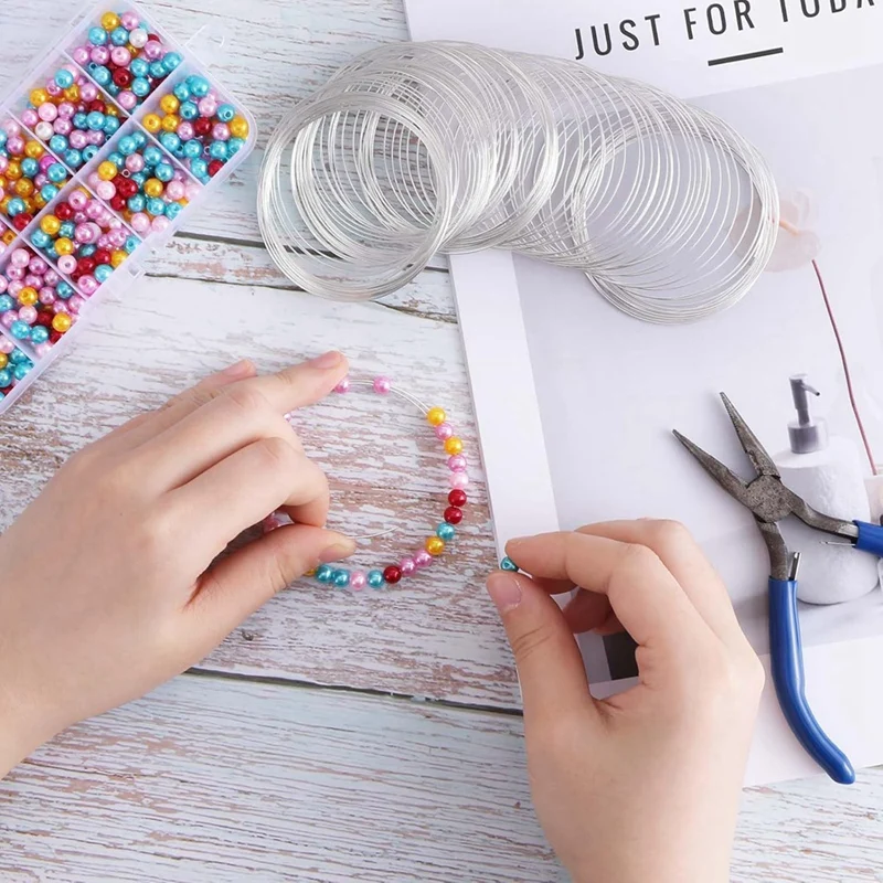 PWS 100 Loop Jewelry Wire, Memory Wire For Jewelry Making Bracelets Beading Wire For Jewelry Making