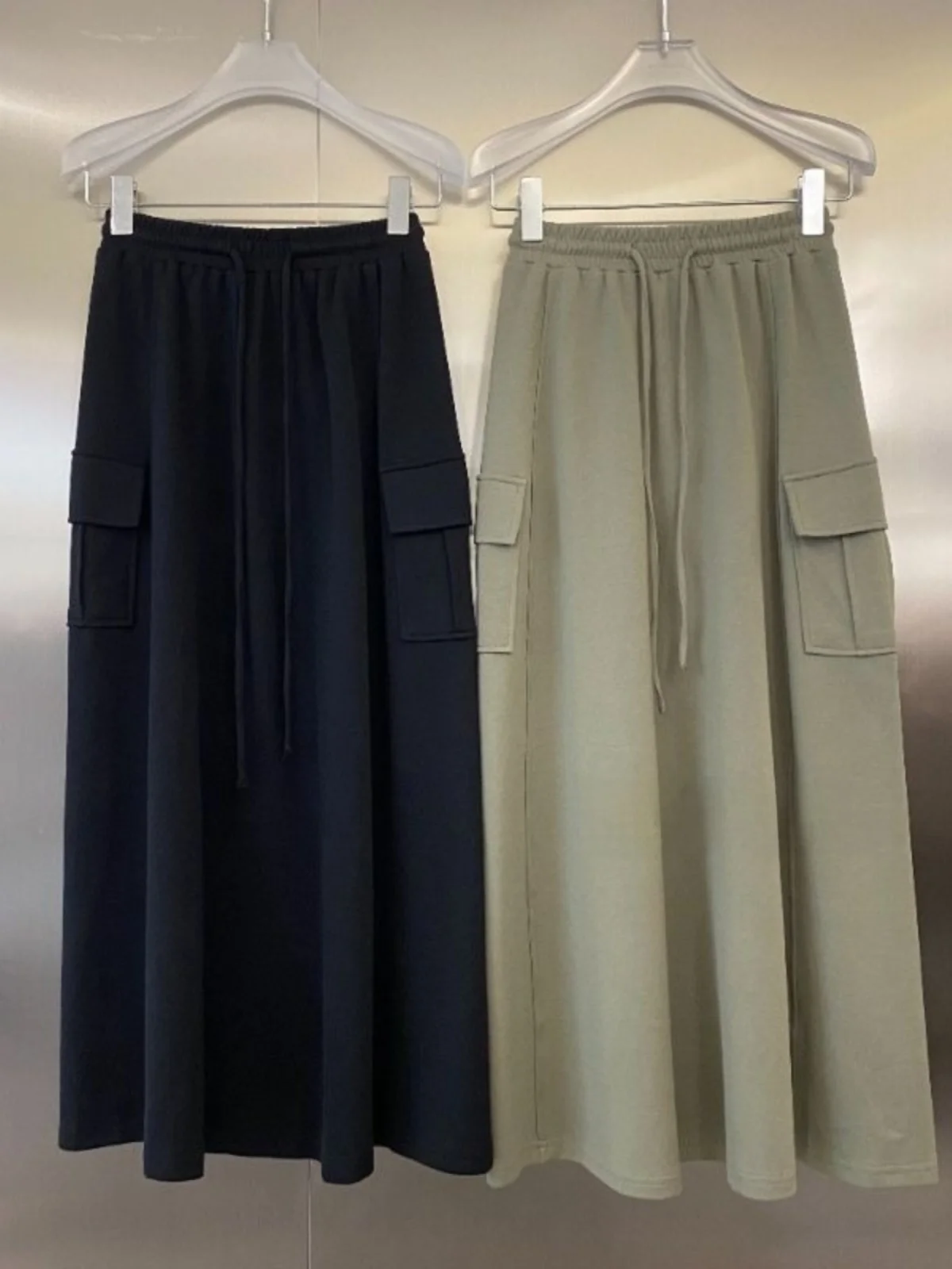 

plus Size Women's Long High Waist A-Line Skirt Summer Casual Thin Sle Versatile Workwear Skirt Korean Version Pure Color