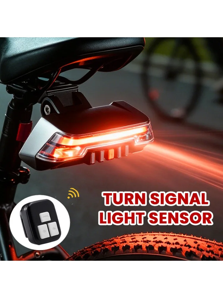 AliExpress NONE Bike Rear Light 18650 Build-in Rechargeable COB Cycling Rear Turn Signal Sensor Wireless Remote Control Bicycle Tail MTB Light