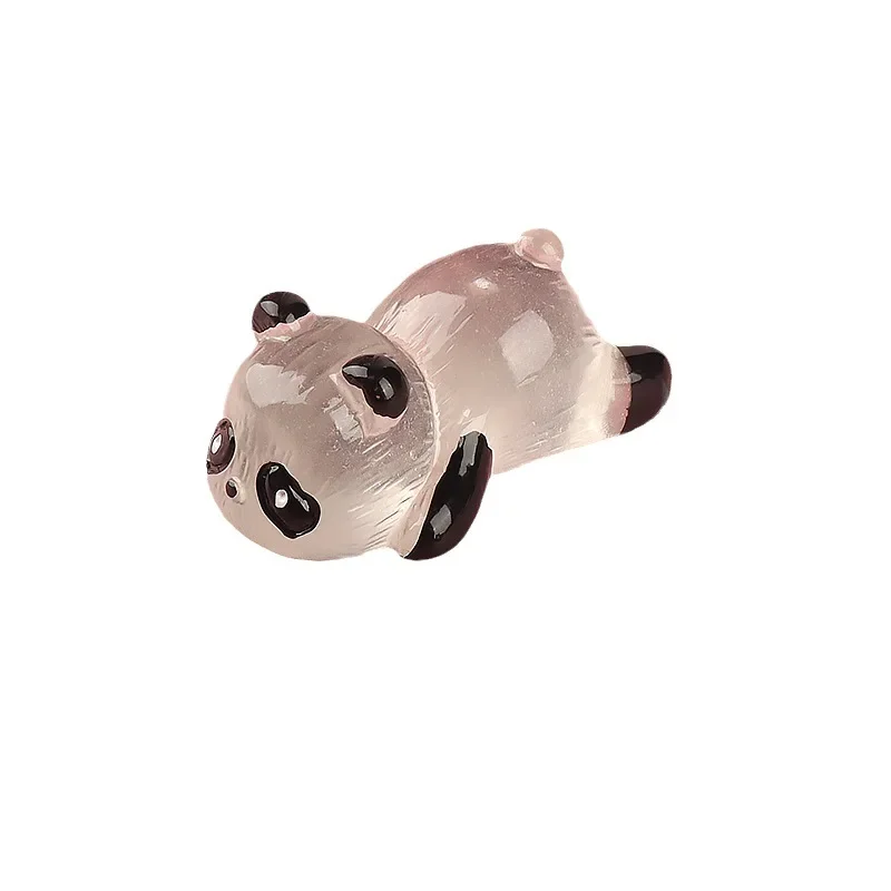Mini figurine di Panda incandescente in miniatura Panda Micro ornamento paesaggistico incandescente in decorazioni in vaso di fiori in miniatura scuri