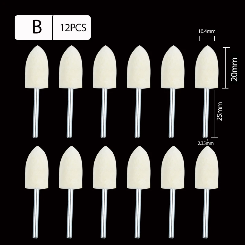2.35Mm Shank Set Wool Felt Polishing Bobs Mounted Point for Mould Mirror Polishing Dremel Rotary Tool