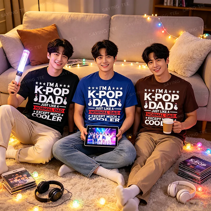 Ich bin ein K-Pop-Vater wie ein normaler Papa, nur aber noch cooler - T-Shirt Y2k Kpop Mode Herrenkleidung Humor Ehemann Cooles Spruch-T-Shirt Geschenk – Detail 3