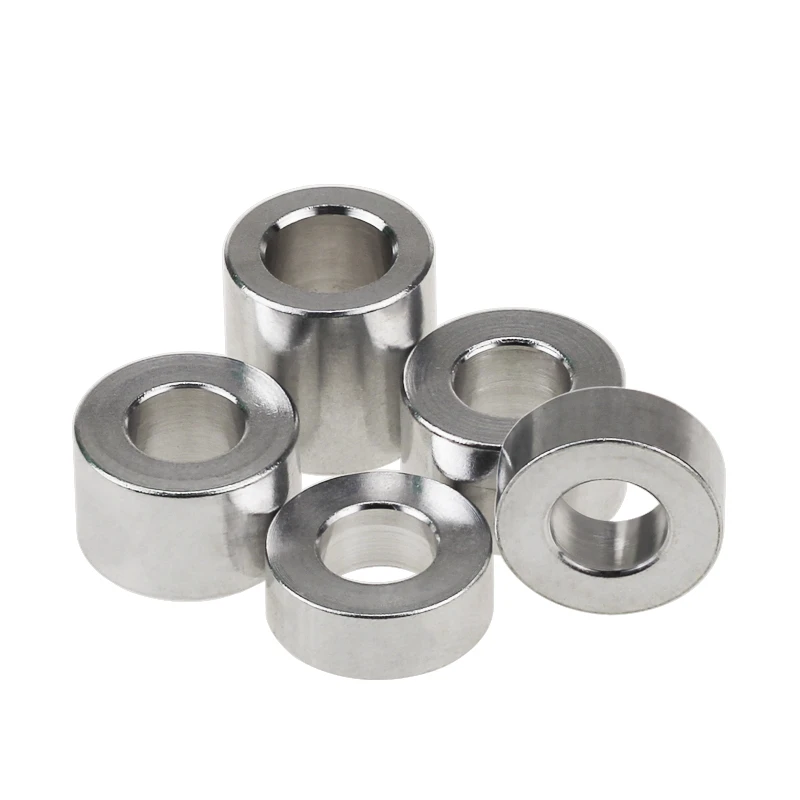 5 pz/20 pz Boccola In Alluminio M3 M4 M5 M6 M8 M10 M12 rondella piatta in alluminio guarnizione rotonda senza filettatura distanziatore distanziatore Lunghezza 2mm - 30mm
