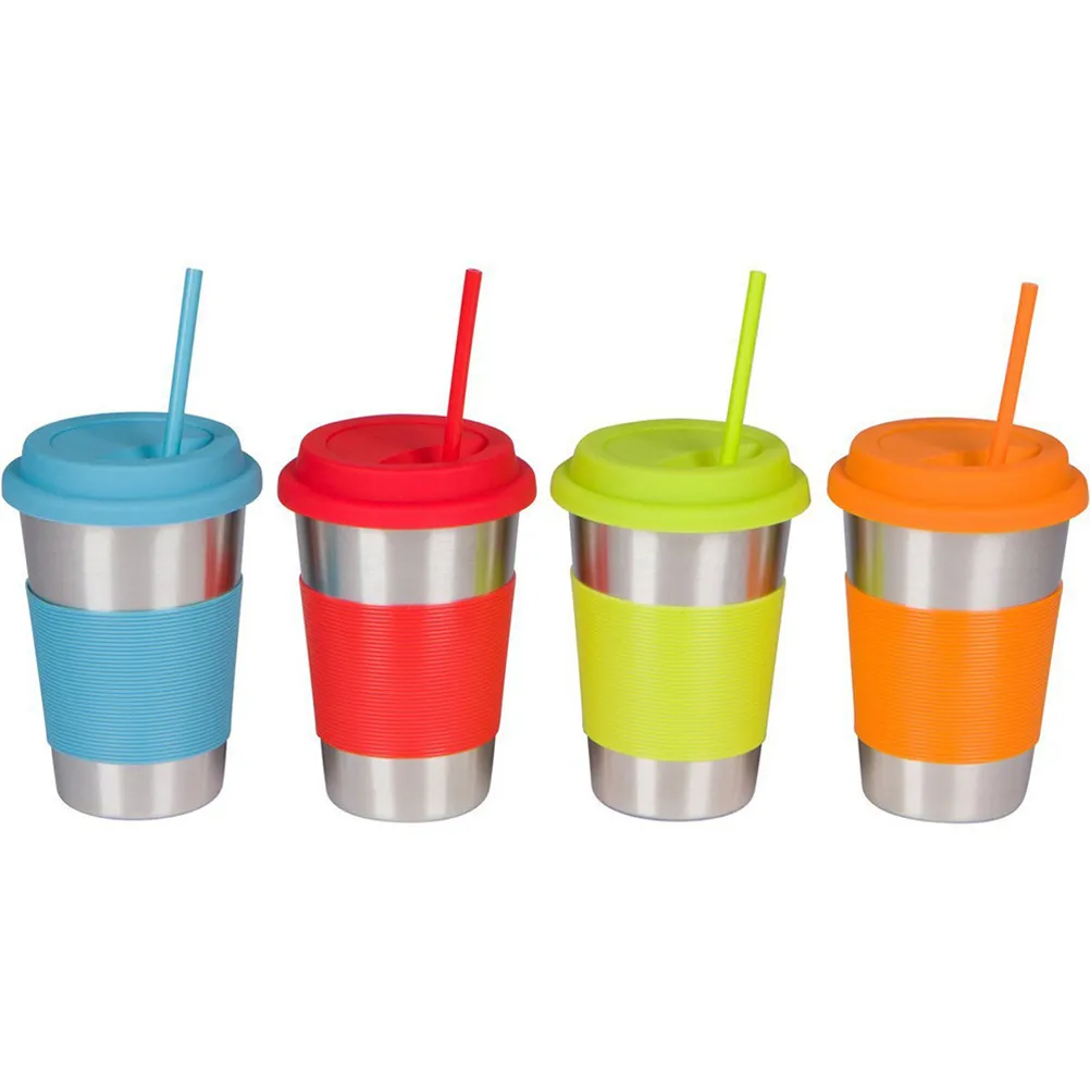 6Pcs Silicone Straight Drinking Straws Reusable for Coffee Tea Smoothies Holiday Cocktails Portable Foldable Includes Cleaning