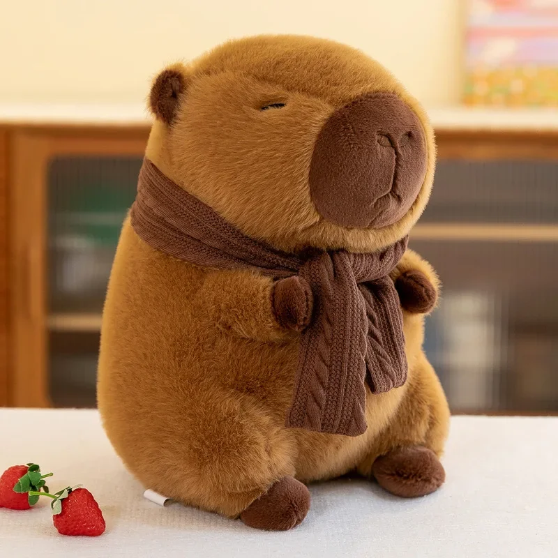 

50CM Hot Plush Stuffed Doll Cute Scarf Pufferfish Plush Kawaii Animal Toy Children's Birthday Gift Capybara Doll Kids Toys