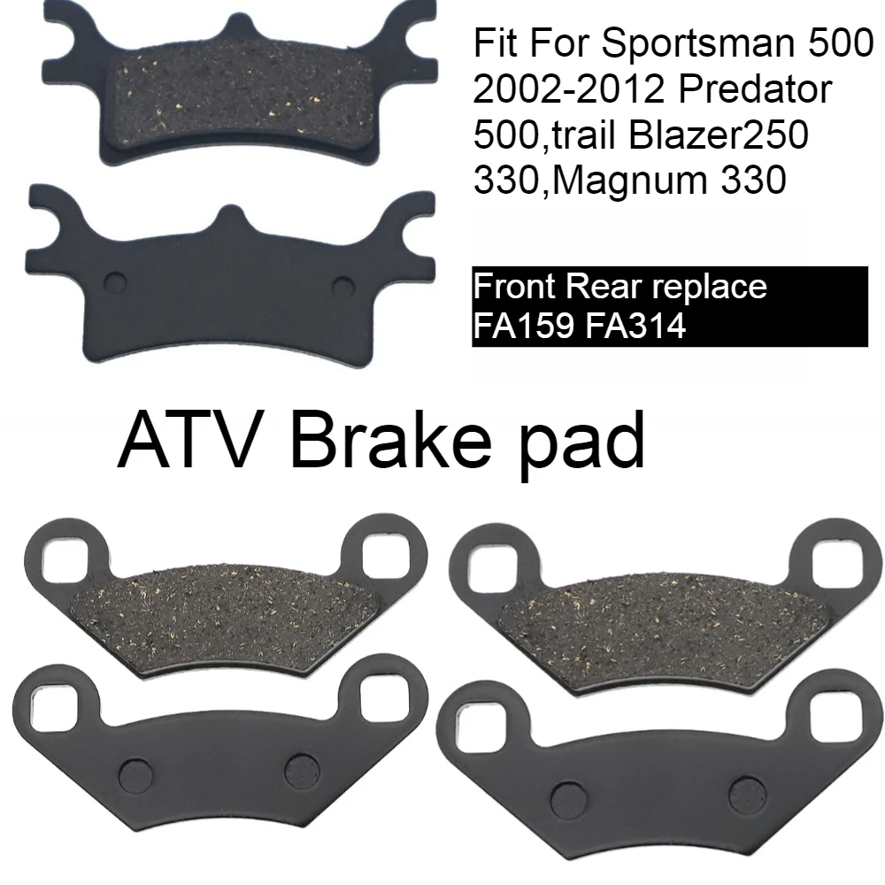 

ATV Brake pad fit for Polaris Sportsman 500 2002-2012,Predator 500,trail Blazer250 330,Magnum 330,Front Rear replace FA159 FA314