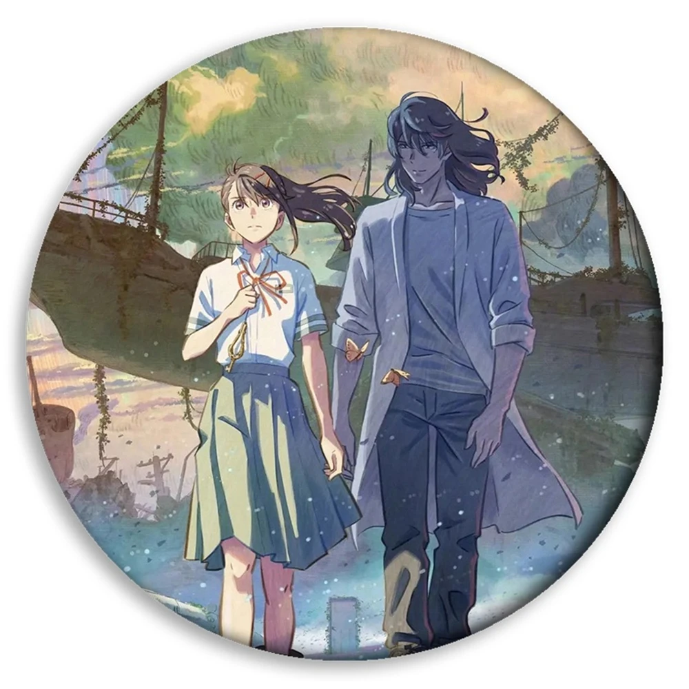 58 مللي متر أنيمي Iwato Suzume Munakata Sōta Iwato Tamaki تأثيري حلي شارة دبوس SPTE صفيح بروش الدعامة #5