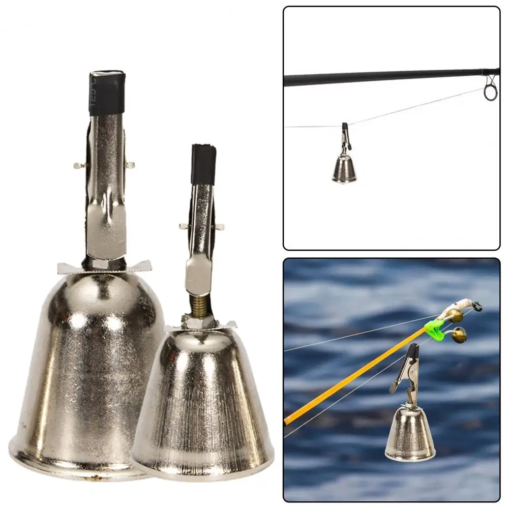 

Fishing Bell Solid Loud Sound 2 Sizes Fishing Alarm Rust-Proof Iron Clip Bell for Outdoor Fishing Accessories Clip Bells Ring