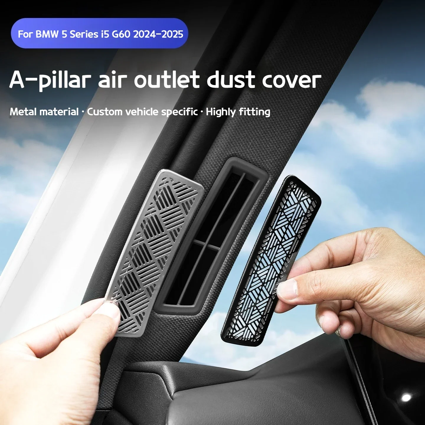 

For BMW 5 series i5G60 2024-2025door A pillar air conditioner out of trend protective cover decorative sticker interior products