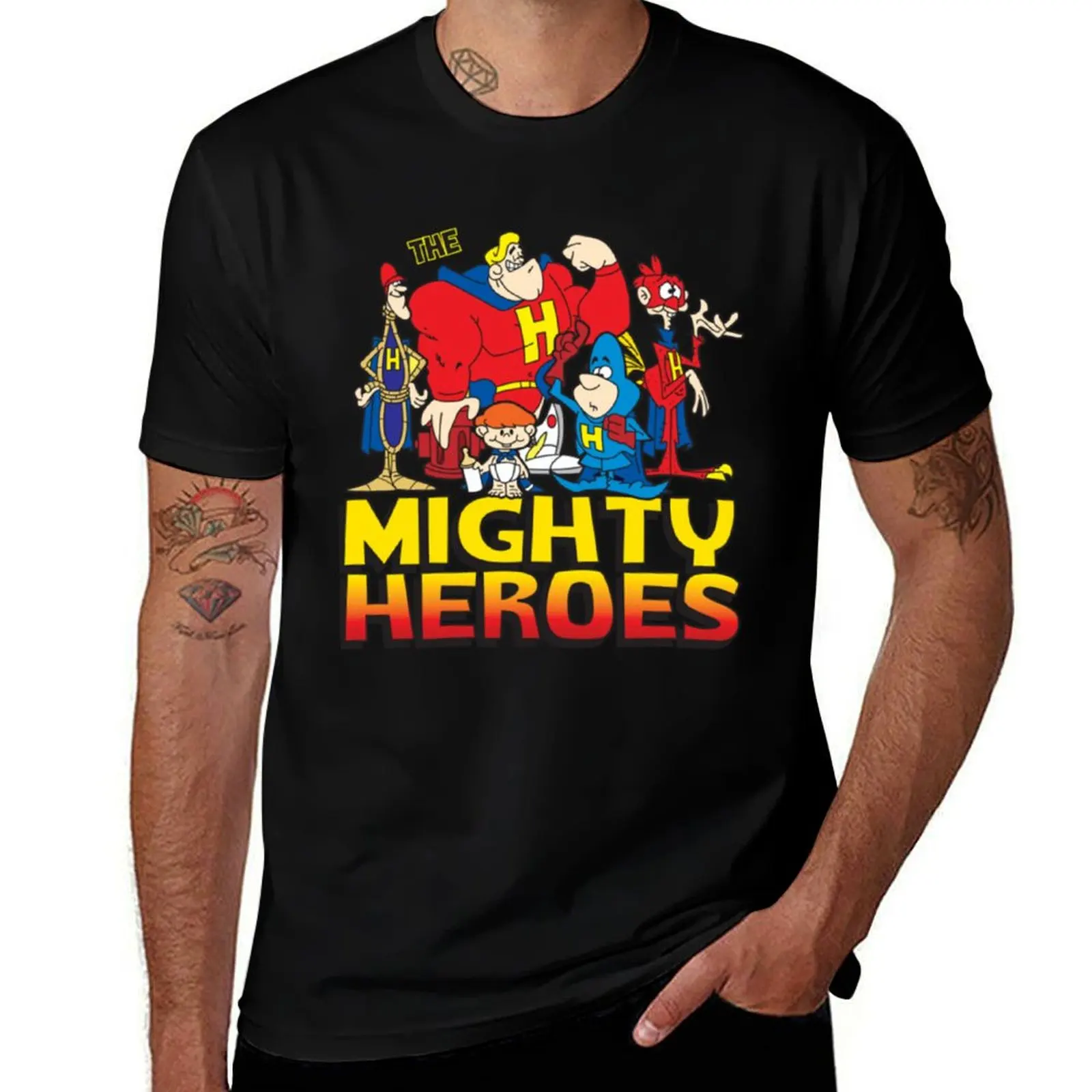 

the Mighty Heroes T-Shirt man t shirt cotton high quality t shirts for man graphic funny printed t shirts for man T-Shirt