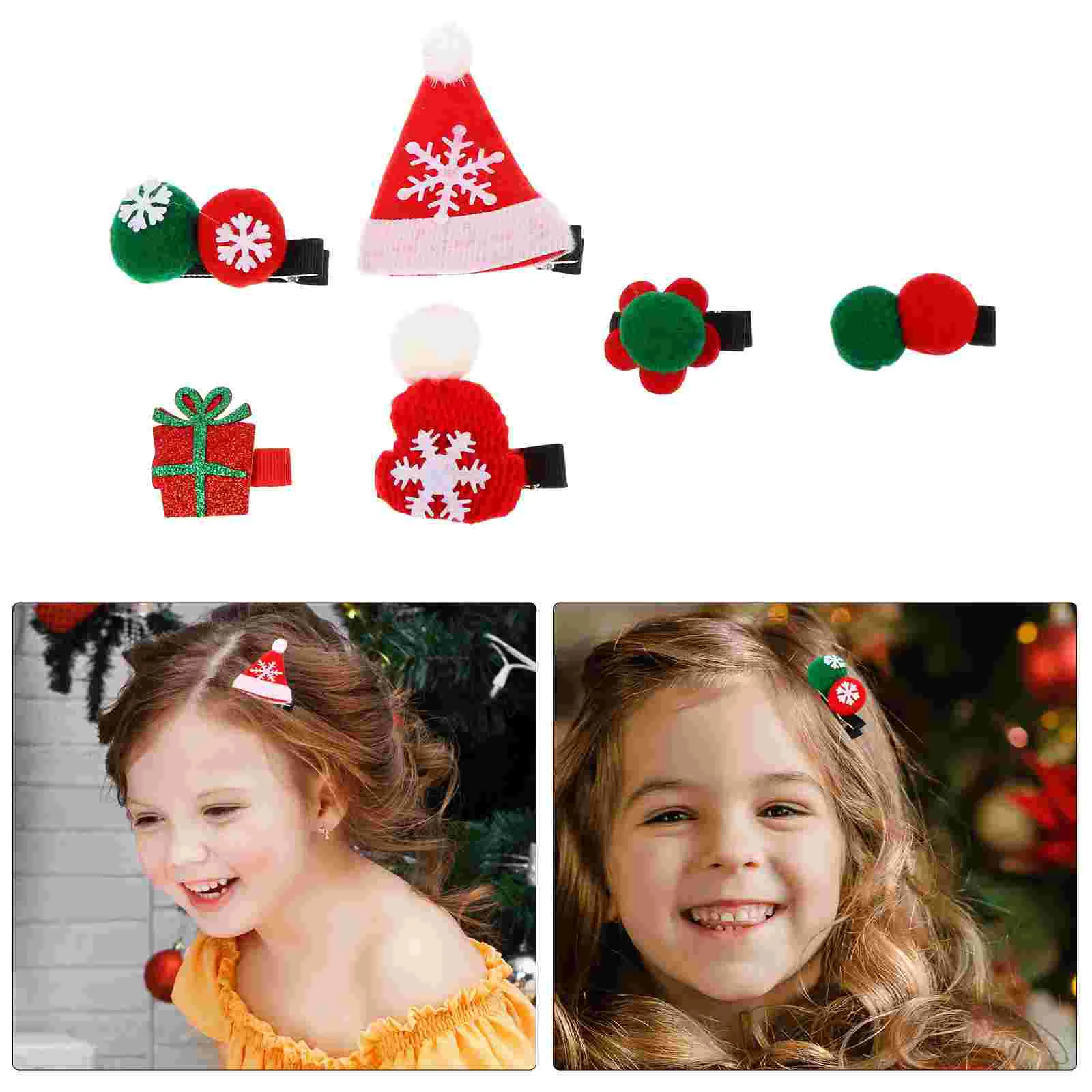 2 conjuntos de grampos de cabelo de Natal suprimentos Pin Xmas Hairpin Kids para meninas acessórios