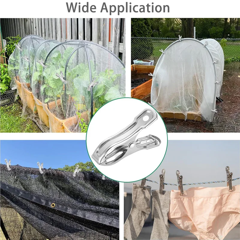 10/20/40 قطعة مقاطع الحديقة الثقيلة الفولاذ المقاوم للصدأ الدفيئة المشابك للمعاوضة لديها قبضة قوية عقد قماش للتظليل #5