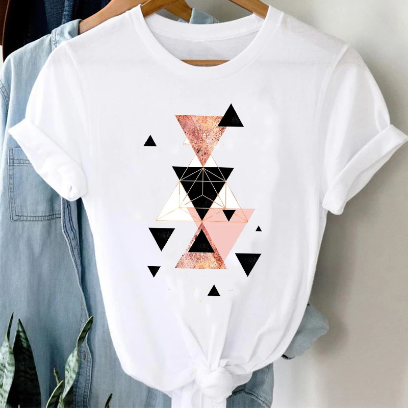 T-shirts Women 90s Clothing Casual Ladies Cute Printing Travel Fashion Trend Graphic Tshirt Top Lady Print Travel Tee T-Shirt