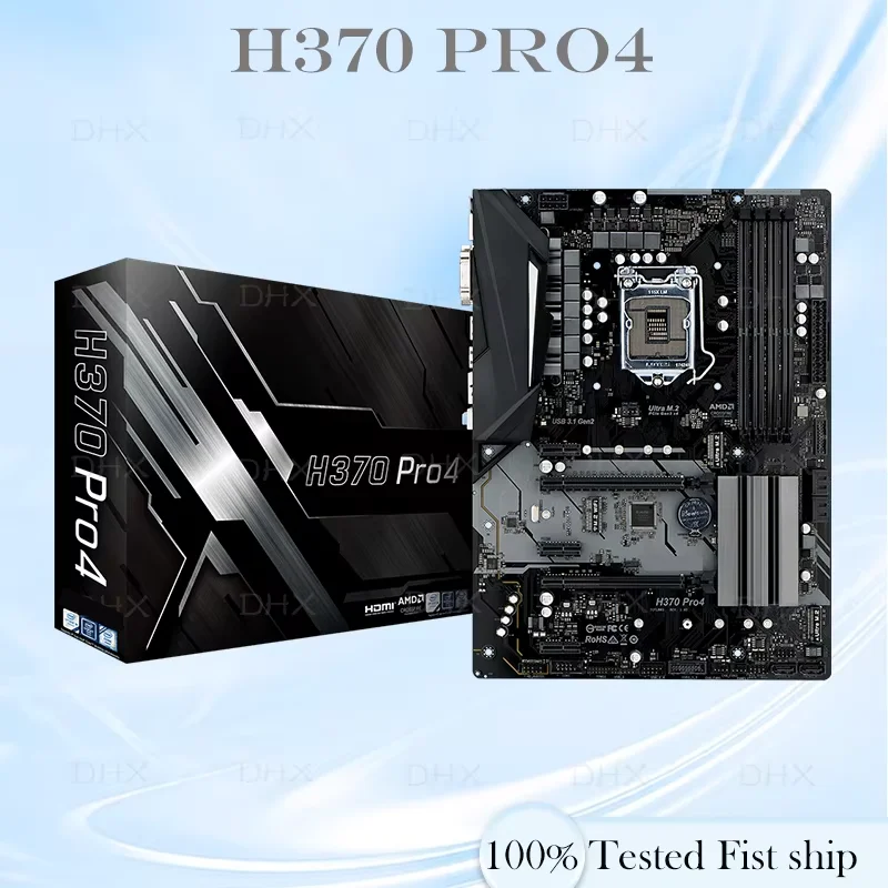 For Asrock H370 PRO4 Motherboard 128GB LGA 1151 DDR4 HDMI PCI-E3.0 M.2 ATX H370 Motherboard 100% Tested Fully Work