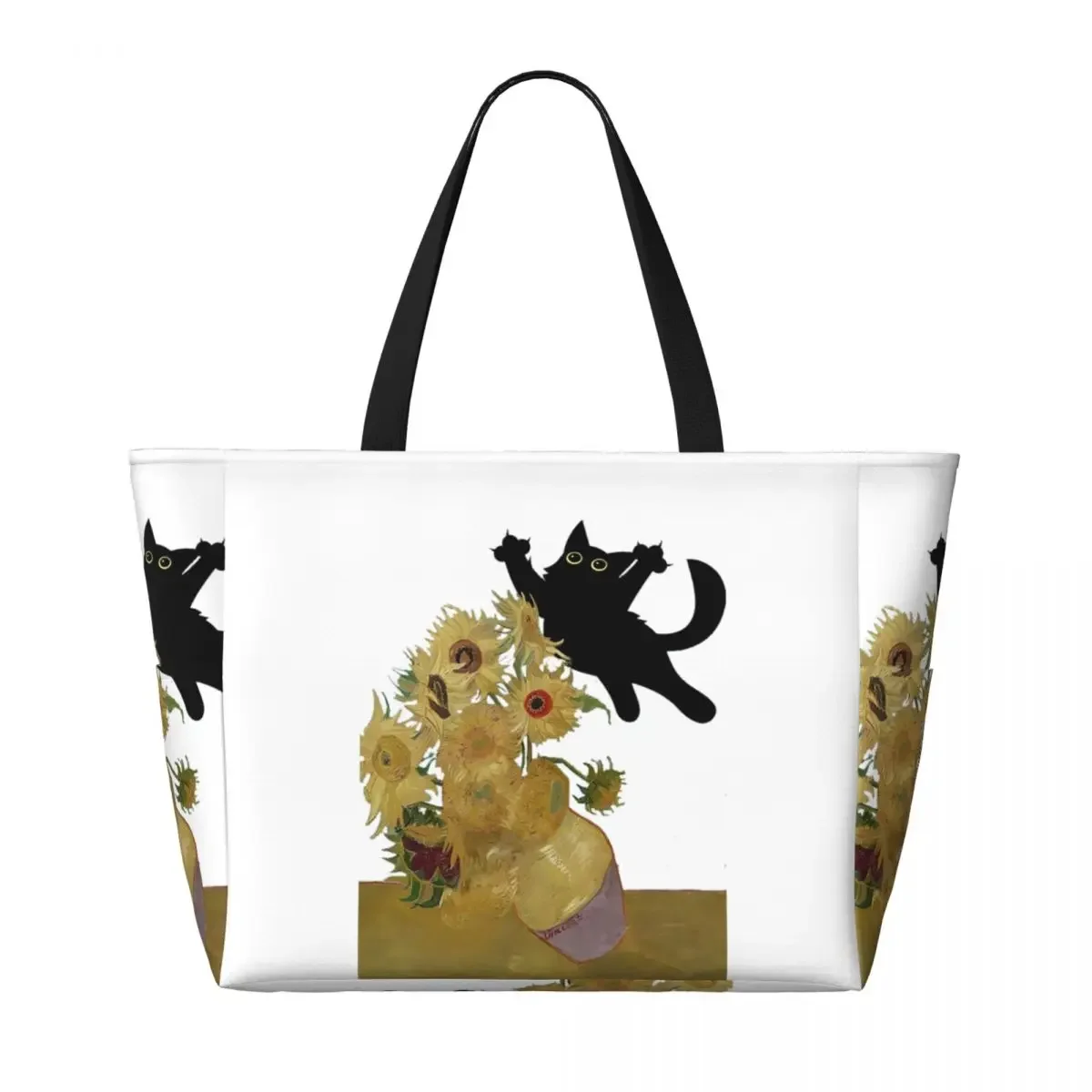 

Сумка-тоут Vincent Van Gogh Flowers Cat Beach Tote Bag, спортивная сумка для спортзала и йоги, большая сумка-тоут, женская дорожная сумка, сумка для фитнеса