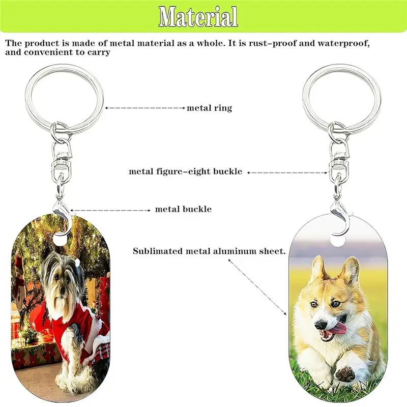 Metal Sublimation Keychain Blanks,Sublimation Blanks Bulk For Keychains,Double Sided Sublimation Ornament Blanks 50PCS