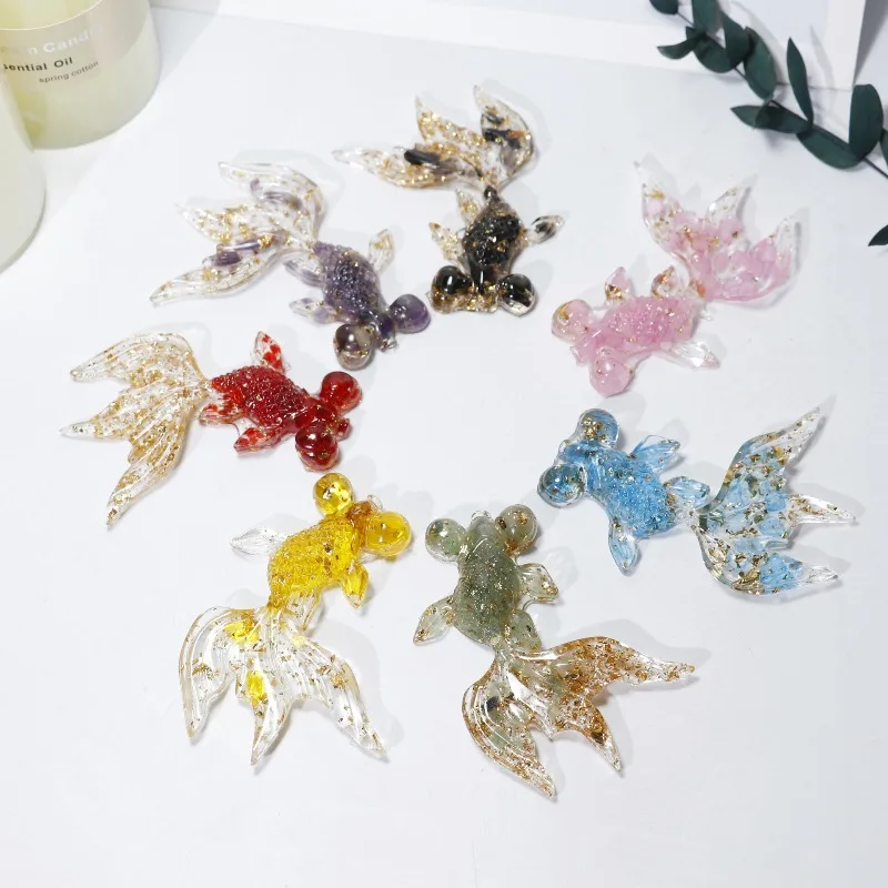 Cross-border foreign trade crystal fish resin small goldfish gravel home ornaments handicrafts souvenir gifts
