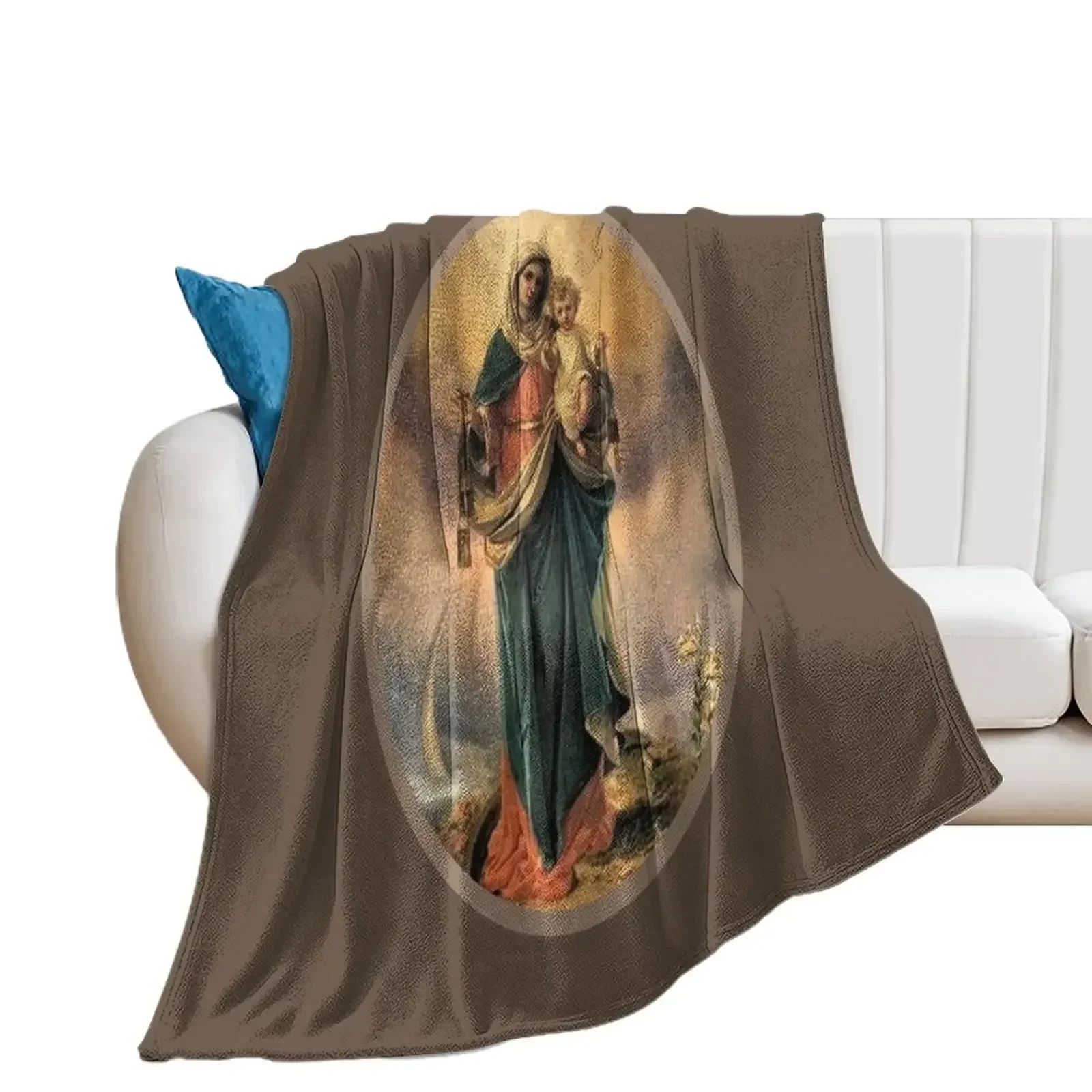 

The Brown Scapular, Our Lady of Mount Carmel Throw Blanket Comforter Nap Cute Blankets For Baby Blankets