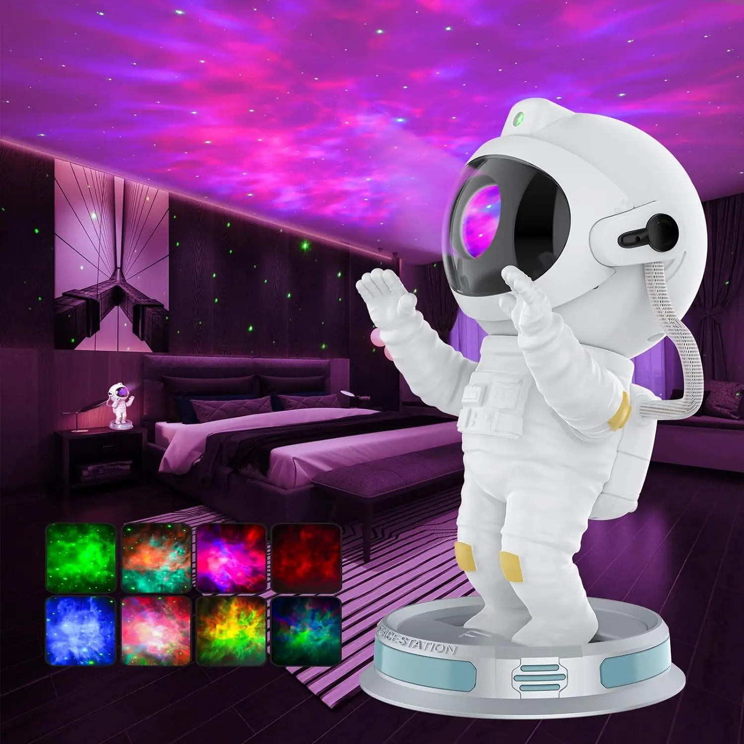 Astronaut Galaxy Projector,Star Projector for Bedroom with Remote and Timer,Colorful Nebula Projector for Kids Adults Room Decor