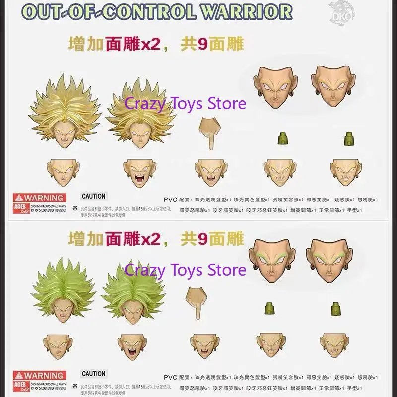 En Stock, juguetes Dko, escultura de cabeza Broly, Dragon Ball Z, bestia, Dios, Super Saiyan, accesorios de cabeza Broly, figura de acción de Anime, juguete de regalo