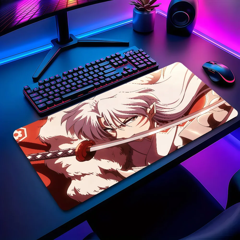 Anime I-Inuyasha Feudal Fairy Tale Mouse Pad Large Non-slip Lockedge Desktop Computer Desk Mat Keyboard Pad Office Gamer Student