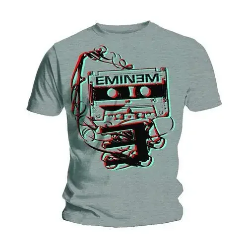 Eminem Tape Cassette Poster Slim Shady Rap Music Official Mens Grey T-Shirt Men Oversized Graphic Tshirts for Women