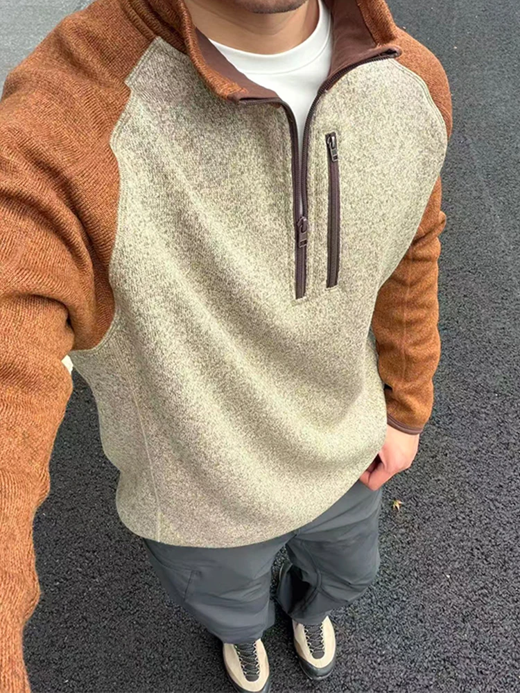 

Толстовка с капюшоном на подкладке American Color Blo Fce, мужская осенне-зимняя теплая одежда с воротником-стойкой, элитная теплая одежда для занятий спортом на открытом воздухе, на молнии