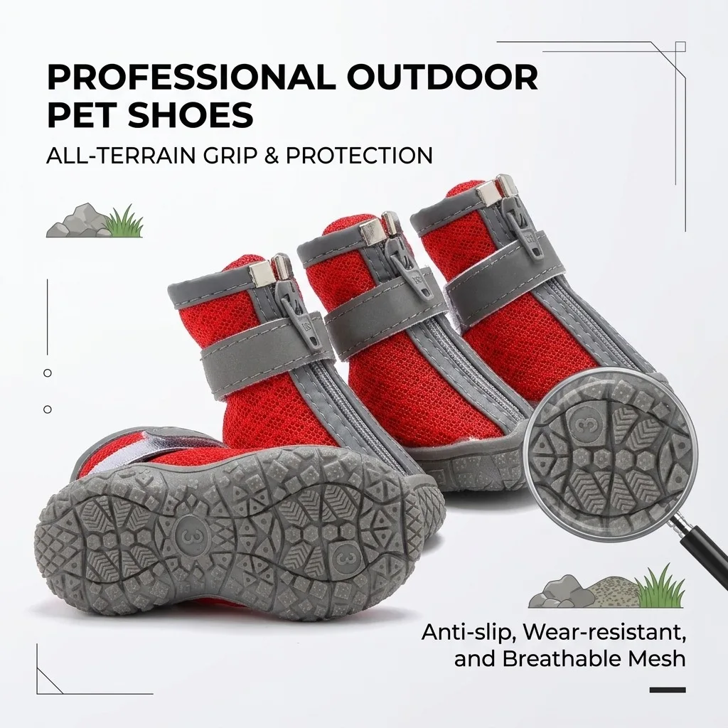 

Dog Boots Non-Slip, Thick Plush Warm Pet Shoes for Small Dogs, Breathable Waterproof Climbing Paw Protectors