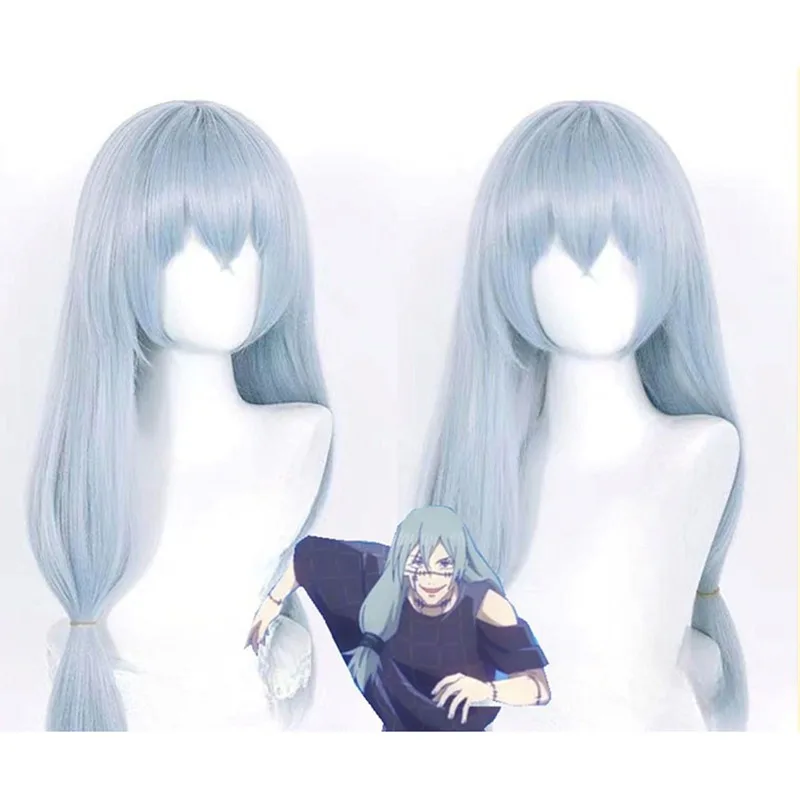 

Cosplay Wig Long Blue Hair Anime Jujutsu Kaisen Simulated Hair High-temperature Silk Fashion Woman Daily Wear Full Wig