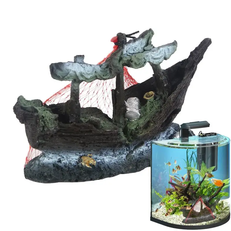 Shipwreck For Aquarium Aquarium Resin Mysterious Ornament Creative Gifts For Aquarium Lovers For Dining Room Living Room Balcony