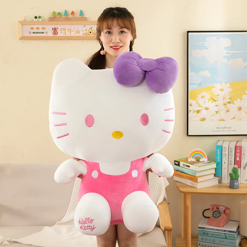 25/35/45/60cm Hello Kitty Plush Toys Big Size Cute Movie KT Cat Peluche Dolls Soft Stuffed Kawaii Toy Kids Birthday Gift