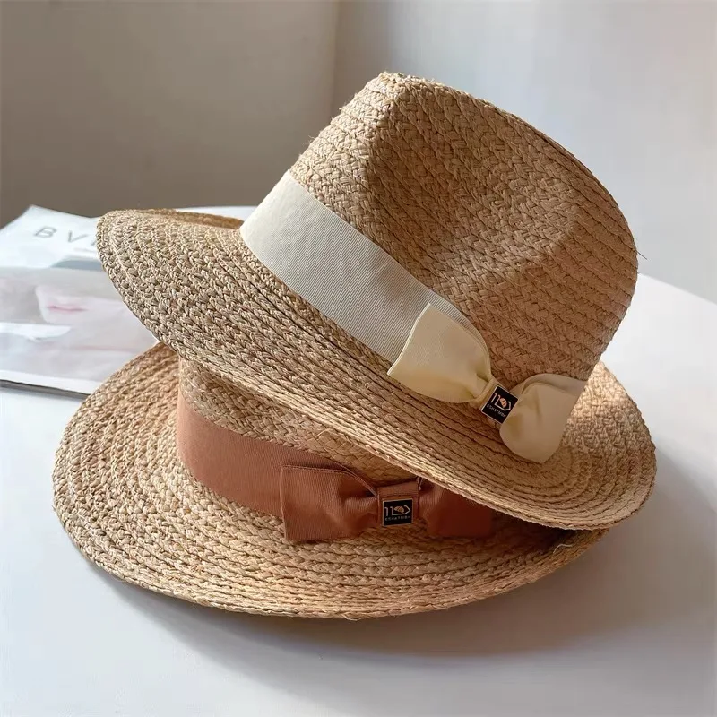 

Fashion Fedora Hat Women Straw Raffia Hat Summer Beach Sun Hat Outdoor Lady Fashion Fedora Panama Jazz Hats Sombrero Mujer Playa