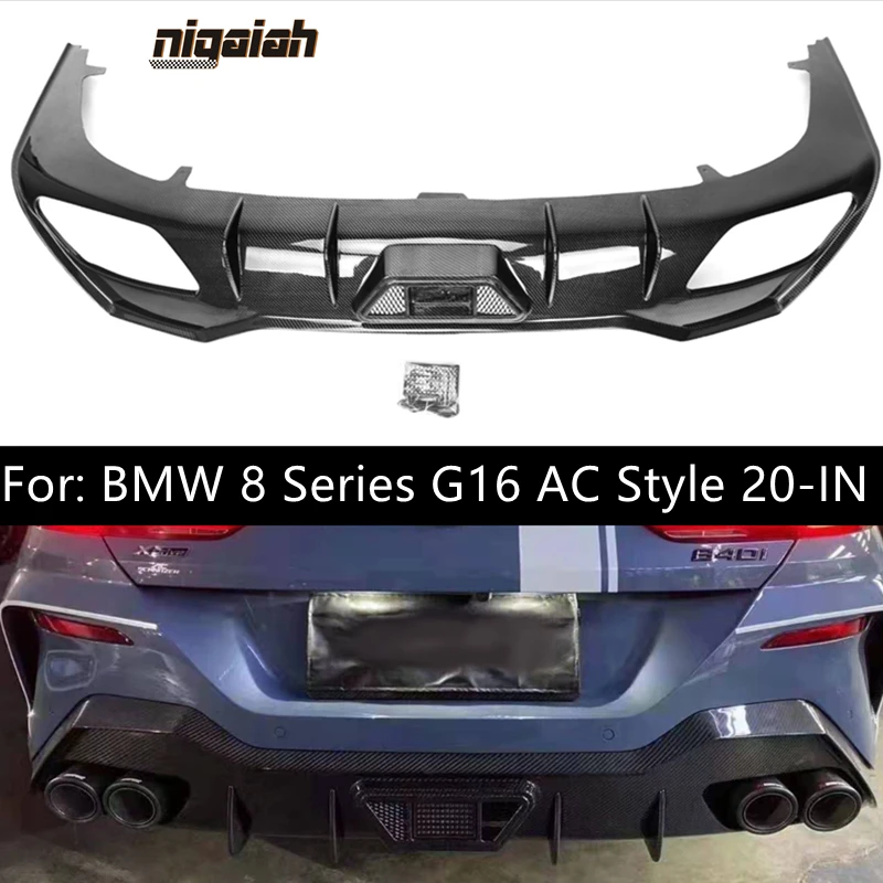 

AC Style Carbon Fiber Rear Bumper Diffuser Lip Spoiler For BMW 8 Series G16 M Sport Sedan 2019-2021 840i Car Rear Diffuser Lip